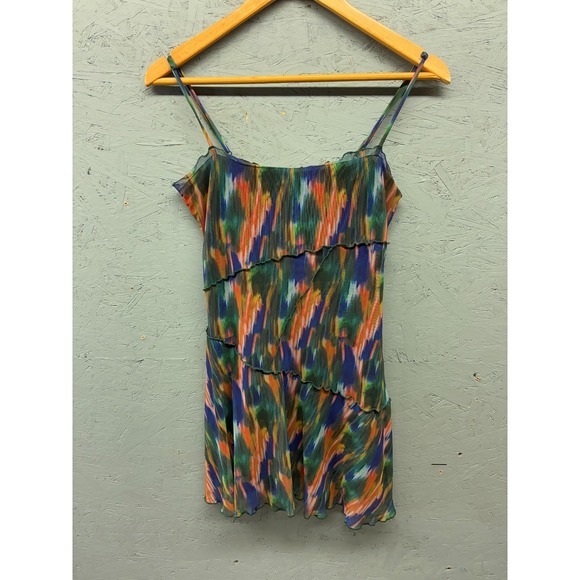 Urban Outfitters Dresses & Skirts - Urban Outfitters Mesh Mini Dress Sz M Multicolor Fruit Pattern Bodycon Ruching‎